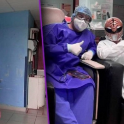 Camillero veracruzano se disfraza de Power Ranger  para alegrar pacientes